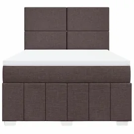 vidaXL Boxspringbett mit Matratze Dunkelbraun 140x200 cm Stoff