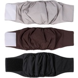 Amaliy Windeln für Hunde (3-er Packung) - Waschbare Rüde Hund Windeln Hunde Bauchband (S(Taille: 32-42cm))