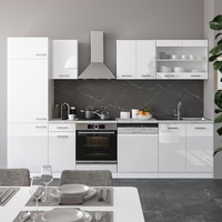 Vicco R-Line Küchenzeile 300 cm weiß hochglanz