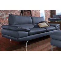 3-Sitzer CALIA ITALIA "Dave, italienisches Designsofa, mit erstklassigem Sitzkomfort" Sofas Gr. B/H/T: 221cm x 87cm x 97cm, Leder BULL, blau (dunkelblau) in zwei Lederqualitäten und toller Detailverarbeitung