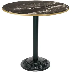 Restootab Tisch Bistrot-Stil Ø70cm - Modell Marmor Royal mit messingfarbenen Kanten
