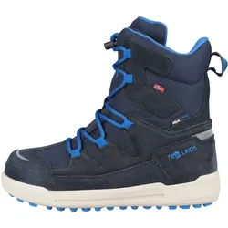 Winterstiefel TROLLKIDS "KIDS FINNMARK WINTER BOOTS", Gr. 31, blau (navy, medium blau), Leder, Synthetik, mehrfarbig, sportlich, Schuhe, wasserdicht, Schnellverschluss mit Schnürsenkel