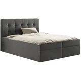 kaiser möbel Boxbett, Dunkelgrau, 160x200 cm, Schlafzimmer, Betten, Boxspringbetten