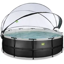 EXIT TOYS Black Leather Pool 488 x 122 cm inkl. Sandfilterpumpe und Abdeckung