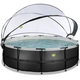 EXIT TOYS Black Leather Pool 488 x 122 cm inkl. Sandfilterpumpe und Abdeckung