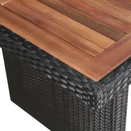 vidaXL Polyrattan Garten-Essgruppe 9-tlg. schwarz inkl. Auflagen 47679