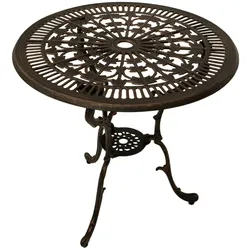DEGAMO Tisch Jugendstil 70cm rund, Aluguss bronze antik