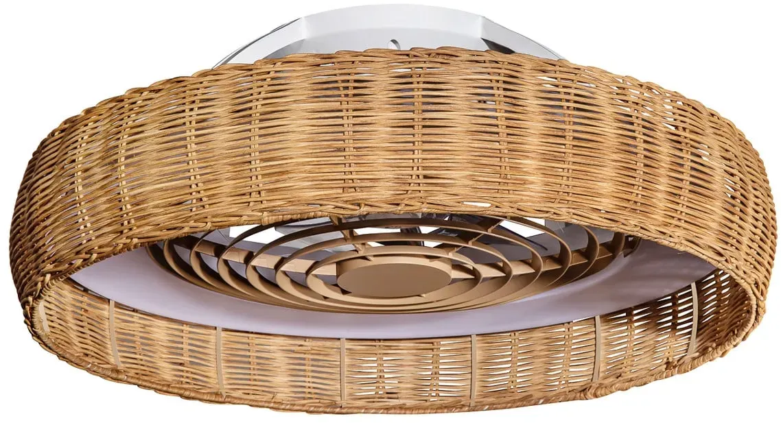 LED-Deckenventilator Kilimanjaro, CCT, Rattan Mantra Iluminación, Kilimanjaro, dimmbar, Holz, für Wohnzimmer, Holz - 24.8