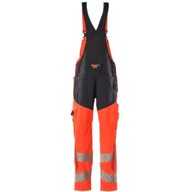Mascot Latzhose Knietaschen, Stretch-Einsätze Latzhose 82C60 hi-vis rot/schwarzblau