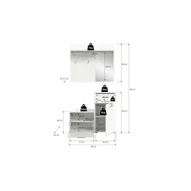xonox.home Ice Garderobe 98x191x35 cm weiß
