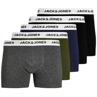 JACK & JONES Basic Boxershorts Forest Night / Navy Blazer / Dark Grey Melange / Black XL 5er Pack