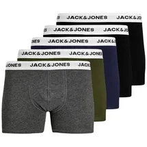 JACK & JONES Basic Boxershorts Forest Night / Navy Blazer / Dark Grey Melange / Black XL 5er Pack