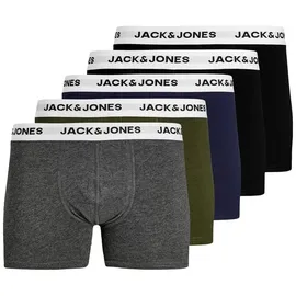 JACK & JONES Basic Boxershorts Forest Night / Navy Blazer / Dark Grey Melange / Black XL 5er Pack
