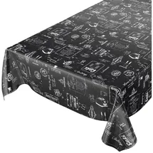 ANRO Wachstuchtischdecke abwaschbar 2.0 140 x 160 cm Schwarz