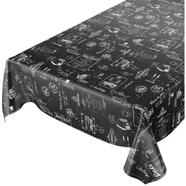 ANRO Wachstuchtischdecke abwaschbar 2.0 140 x 160 cm Schwarz