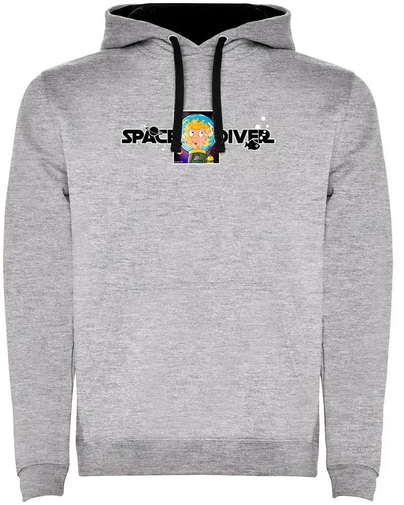 Kruskis Space Diver Two-colour Kapuzenpullover - Heather Grey / Black - S