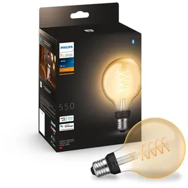 Philips Hue LED-Leuchtmittel Vintage Globe G93 E27 Einzelpack White Filament 550 lm