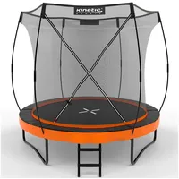 Kinetic Sports Trampolin 'Ultimate Pro' – TÜV Rheinland geprüft, Kürbis-Design, AirMAXX Technologie, Sunset Orange