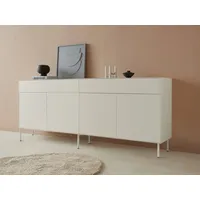 LeGer Home by Lena Gercke Sideboard »Essentials«, (2 St.), Breite: 224cm, MDF lackiert, Push-to-open-Funktion, weiß