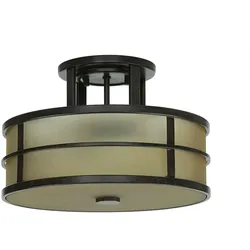 Licht-Erlebnisse Deckenleuchte SHOJI 3x E27 max. 60W Bronze Antik Creme Stahl Glas LE45428