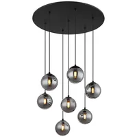 GLOBO Pendellampe Hängeleuchte Esszimmerlampe LED Glaskugeln rauch 7 Flammig