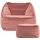 I.C.O.N. Icon Natalia Sitzsack Sessel mit Hocker für Erwachsene, Rosa, Flauschiger Samtstoff, Riesen Sitzsack Samt mit Füllung, Bean Bag Chair, Bequemer Sessel Wohnzimmer, Lounge, Schlafzimmer, Büro