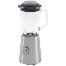 Proficook UM 1213 Amerikanischer Standmixer, 1-Liter-Glasbehälter, 2 Geschwindigkeiten + Impuls, Eispickel-Funktion, Edelstahlklingen. 500W Silber