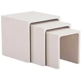 Home Deluxe Beistelltisch 3er Set IRIMA - Sand Beige |Sofatisch, Wohnzimmertisch, Satztisch