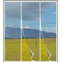 Insektenschutz BalkontüRfliegengitter BalkontüR, Mit Magnet & EingenäHten Gewichten Automatische Abschaltung, FüR KüChe/BalkontüR/Wohnzimmer, 175x205cm, Weiß