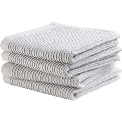 Spültuch DDDDD "Basic", grau (light grau), B:30cm L:30cm, 100% Baumwolle, Geschirrtücher, mit luxuriöser Rippenstruktur und optimale Feuchtigkeitsaufnahme