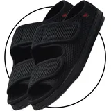 POFH Herren Hausschuhe mit Klettverschluss Offener Zeh Herren Diabetiker ödeme Schuhe Herren Extra Weit Klettverschluss Senioren Schuhe Hausschuhe Diabetiker Schuhe Herren Extra Weit(Black,47 EU) - 47 EU