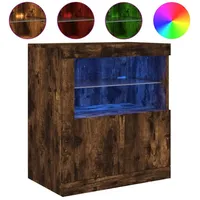 VidaXL Sideboard mit LED-Leuchten Räuchereiche 60,5x37x67 cm Vidaxl