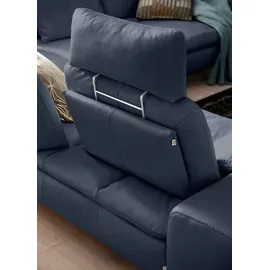 W.Schillig Eckcouch Leder 3-Sitzer Blau