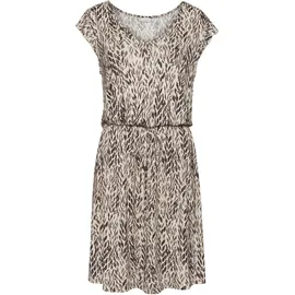 LASCANA Jerseykleid mit kurzen Ärmeln und Alloverdruck kurzes Sommerkleid, Strandkleid, Druckkleid, Viskosekleid braun 46