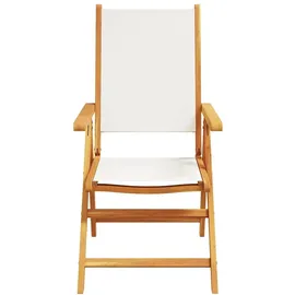 vidaXL Garten Essgruppe 7 pcs Cremeweiß Akazie Massivholz