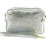 FLORENCE Umhängetasche Leder silber ca. 22cm | Gr.: onesize