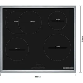Bosch HBD435RS64 (HBA514BS3 + PIF64RBB5E) Serie 4, Backofenset (Induktionskochfeld, A+, 71 l)