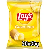 Lays Gesalzen - Knusprig gesalzene Kartoffelchips für eine gelungene Party - 20 x 35g