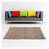 BestLivings Flickenteppiche Leder 70x180cm Beige