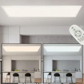 GLOBO Aufbau Panel LED Deckenleuchte dimmbar mit Fernbedienung Tageslichtlampe Deckenlampe weiß, 40W 2200lm warmweiß-kaltweiß, LxH 120 cm
