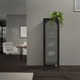 ML-Design Vitrinenschrank 45 x 145 x 35 cm Schwarz