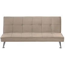 Beliani Schlafsofa HASLE Stoff Sandbeige 3-Sitzer