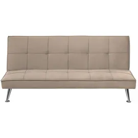 Beliani Schlafsofa HASLE Stoff Sandbeige 3-Sitzer