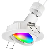 ledscom.de LED Decken-Einbaustrahler CIRC schwenkbar weiß inkl. Smart Home RGBW GU10 LED Lampe, 5,41W, 473lm