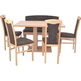 HOFMANN LIVING AND MORE Essgruppe »6tlg. Tischgruppe«, (Spar-Set, 6 tlg., 6tlg. Tischgruppe), Stühle montiert, braun