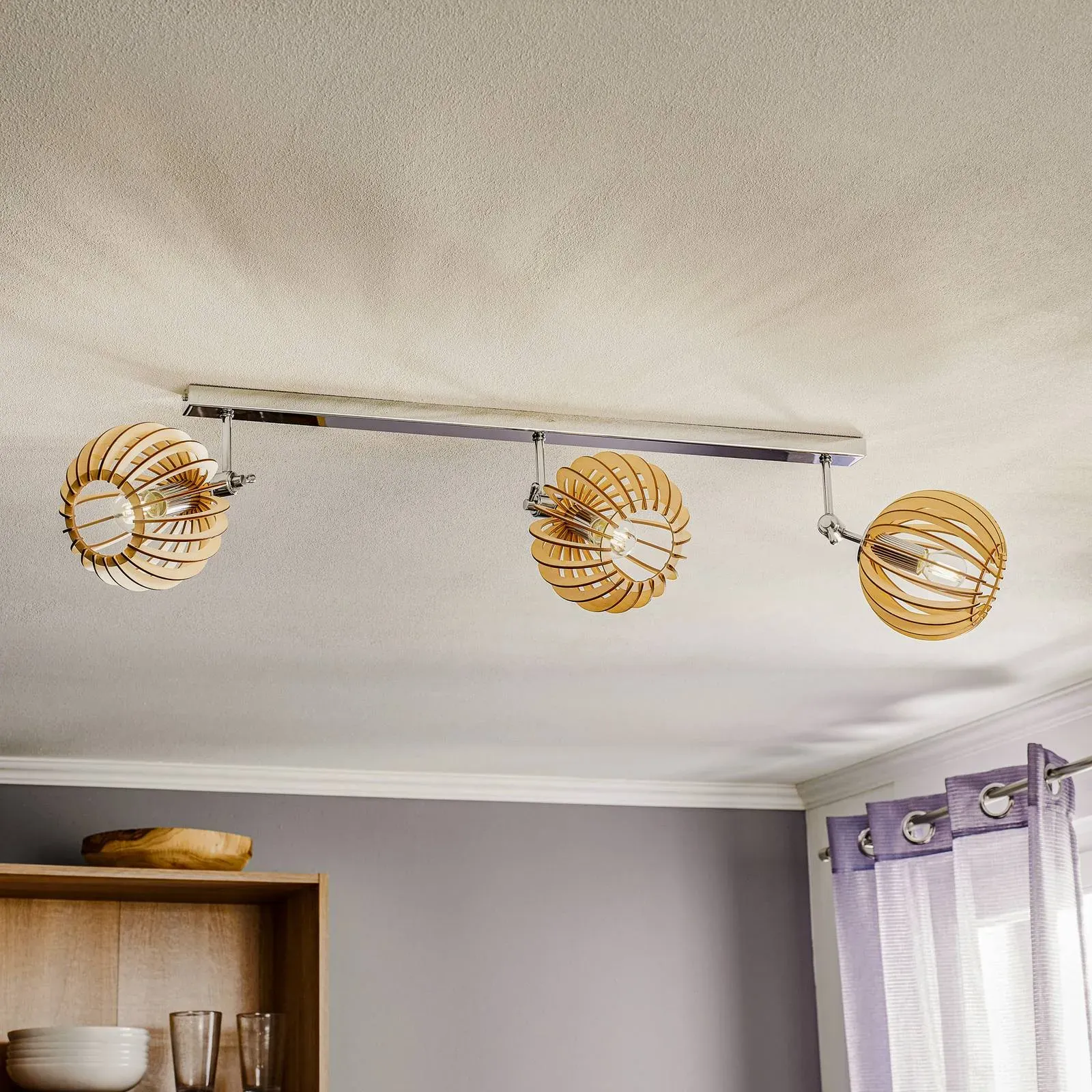 Deckenlampe Paz Argon, dimmbar, chrom / silber, für Wohn- / Esszimmer, Metall, Skandinavisch, Deckenlampe - 72 cm - 17 cm - 22 cm