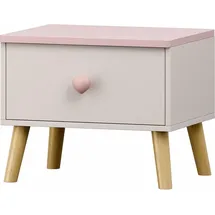 [en.casa] Nachtschrank Sandnes 31 x 38 x 30 cm Weiß/Rosa
