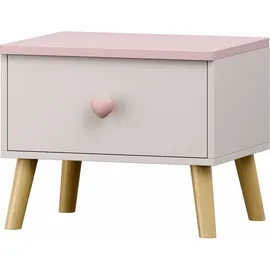 [en.casa] Nachtschrank Sandnes 31 x 38 x 30 cm Weiß/Rosa
