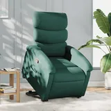vidaXL Relaxsessel mit Aufstehhilfe Stoff 92 x 99,5 x 0 cm Dunkelgrün mit Rollen