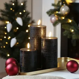 uYuni LED Kerzenset PIA 3 Größen schwarz